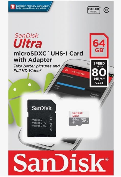 SanDisk microSD 64Gb Class 10