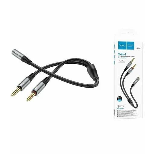 Main image of Hoco UPA21 адаптер 3.5мм штекер на 2*3.5мм