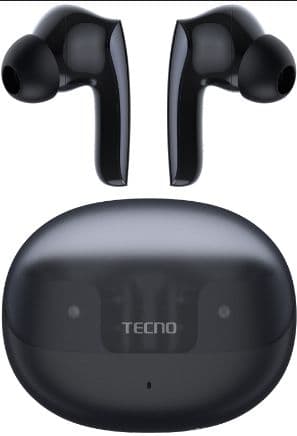 Main image of Tecno Sonic 2 (черный), BT 5.3,шумопод. есть, емк. акб mAh(науш/кейс) ~40 / 400, Type-C, IPX4, кодек SBC, кол. микр 2 (ENC)