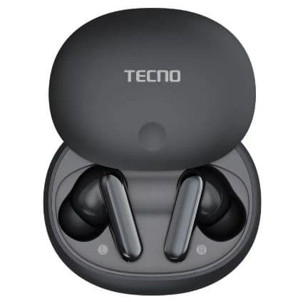Tecno True 1 AIR (черный), BT 5.3,шумопод. есть, емк. акб mAh(науш/кейс) ~30 / 300, Type-C, IPX4, кодек SBC, кол. микр 2